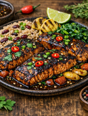 Jerk Salmon Jamaican